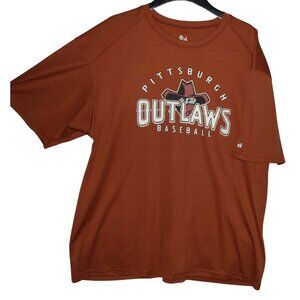 Pittsburgh Outlaws Baseball T-Shirt Mens 2XL Burnt Orange silky polyester 2x xxl
